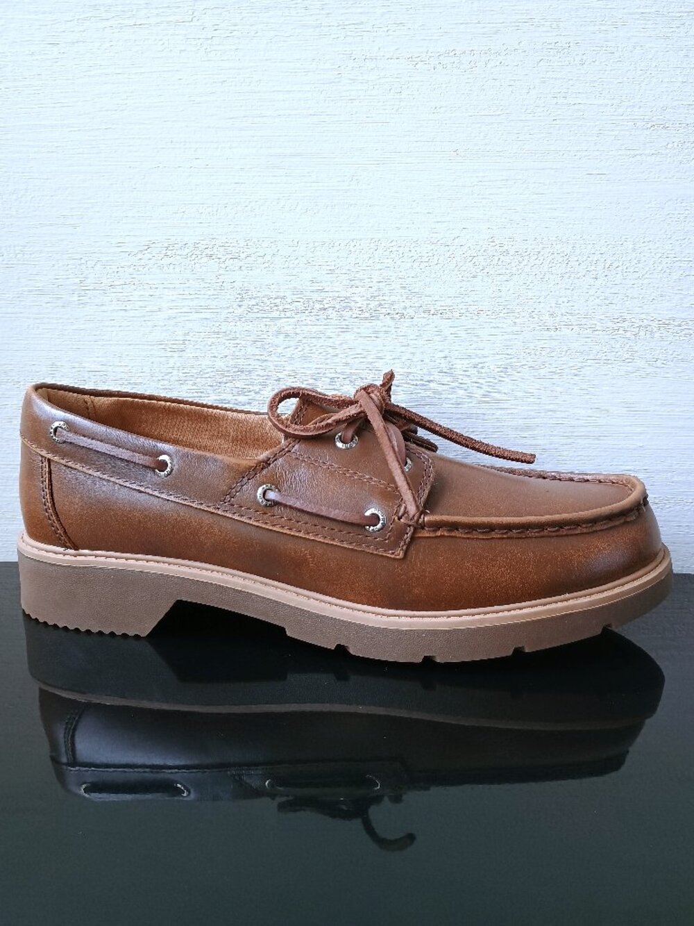 Sperry Men's Wells Premium Leather Boat Shoe in Popular Brown Color
